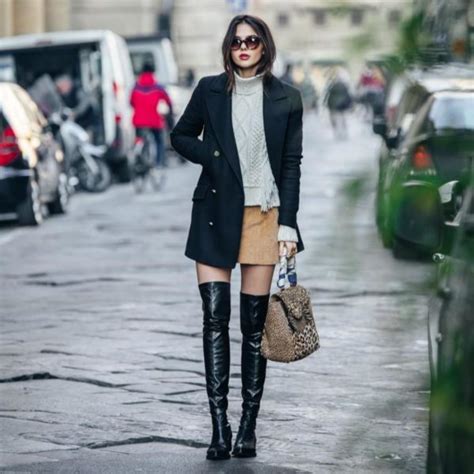 30 Charming Examples Of How To Wear Thigh High Boots In Winter Belletag