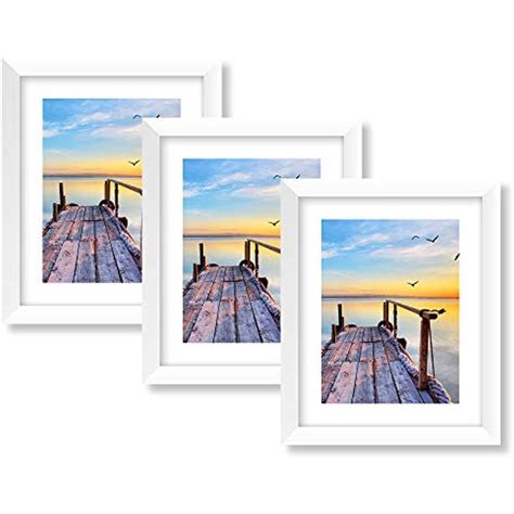 Nan Wind 8x10 White Picture Frames With 6x8 Mat For Wall And Table