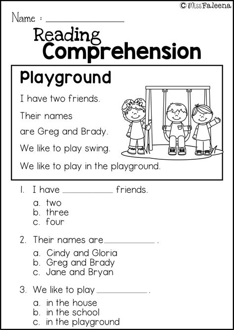 1st Grade Reading Comprehension Worksheets Multiple Choice Pdf Free