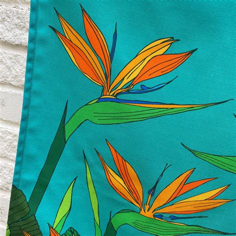Tropical Bird Of Paradise Flower Cotton Tea Towel By Made By Ilze