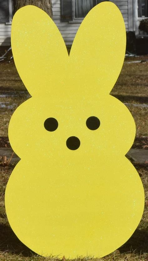 Giant Easter Bunny Peeps Outdoor Easter Decoration Painted Etsy