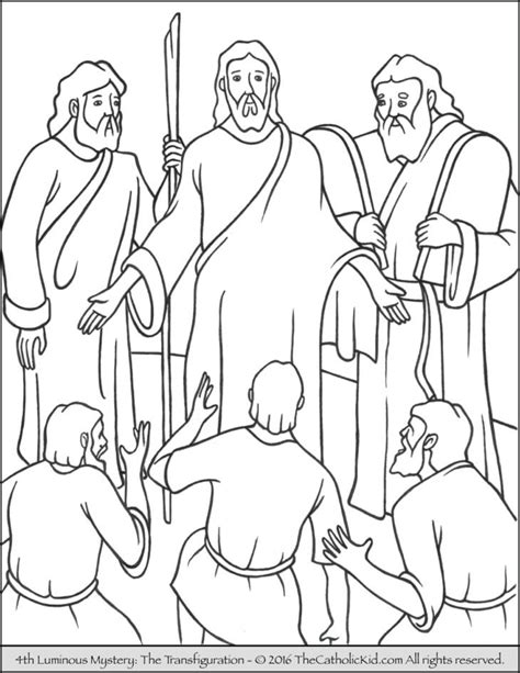 Luminous Mysteries Rosary Coloring Pages The Transfiguration The