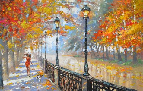 Autumn Alley Cuadros Pinturas Al Oleo De Dmitry Spiros 7 191 00 En Mercado Libre