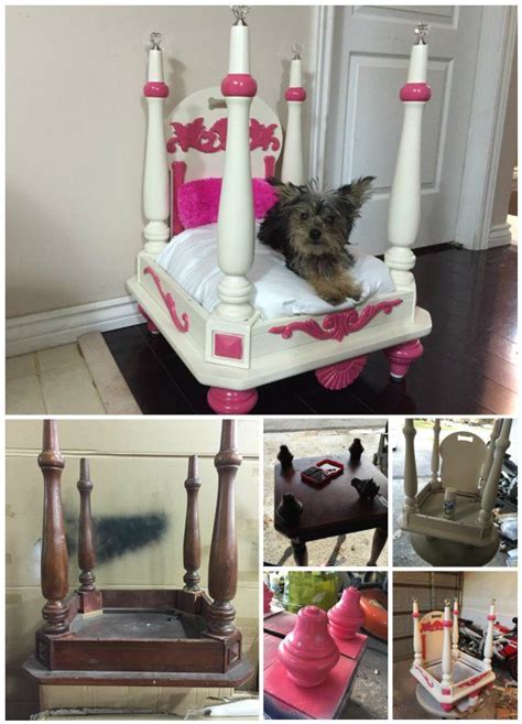 How To Turn Old End Table Into Pet Bed Dog Furniture Diy Dog Stuff