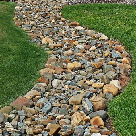 Drainage River Rock Landscaping Backyard Landscaping Dry River