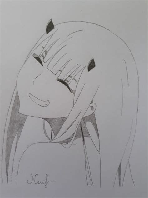 Zero Two Darling In The Franxx Pencil Drawings Female Sketch Pasta