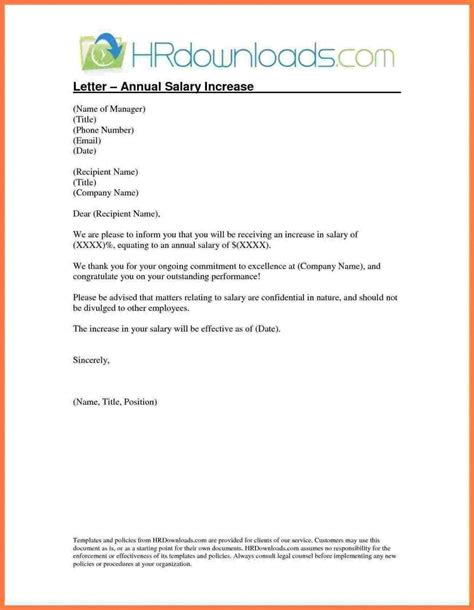 Professional Pay Increase Letter Template Sample | Salary increase