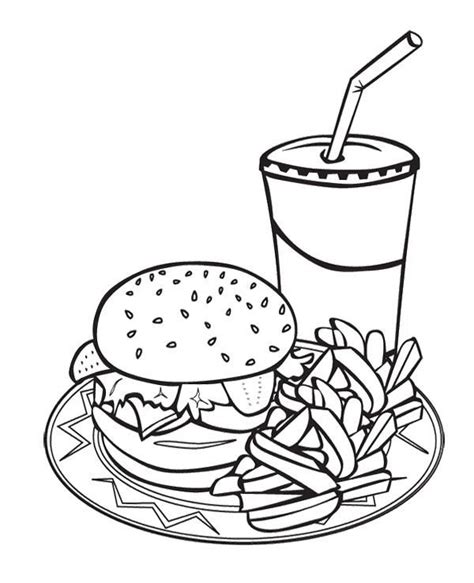 These foods coloring pages are great for any classroom. Junk Food Coloring Pages - Coloring Home