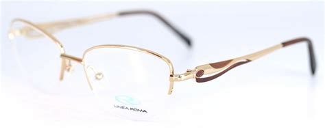 Linea Roma Claire 3 C1 Gold Brown Square Womens Eyeglasses 52 18 135