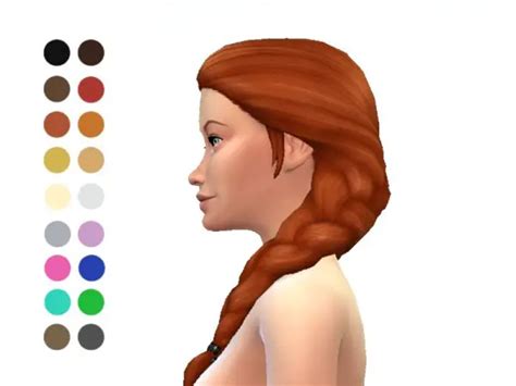 Sims 4 Hairs The Sims Resource Braided Pigtails Hair Retextured By