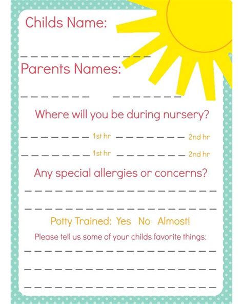 23 Best Ideas For Coloring Printable Church Nursery Forms
