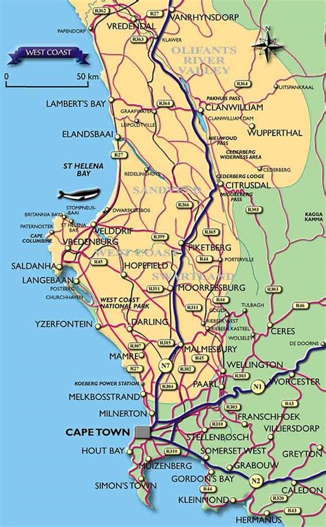 Maps Of Cape Town The Peninsula And The Winelands All Cape Accommodation