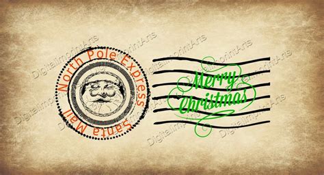 Postmark The North Pole Santa Package Stamp North Pole Etsy
