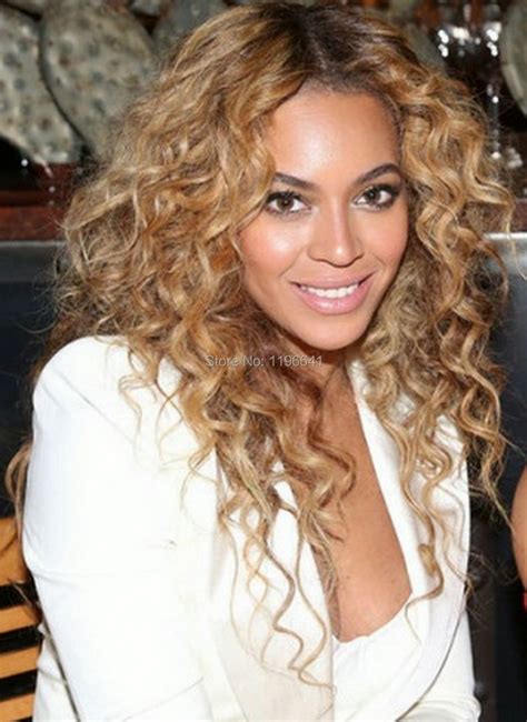 Beyonce Hairstyle Color 1b Lace Wig Middle Part Human Hair Kinky Curly