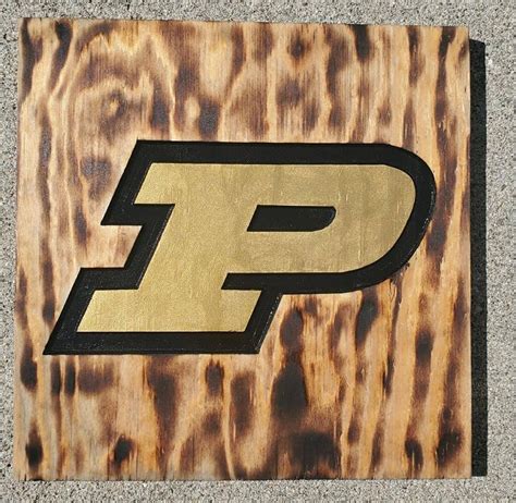 Purdue Signwood Carvedtorched Signcollege T Etsy