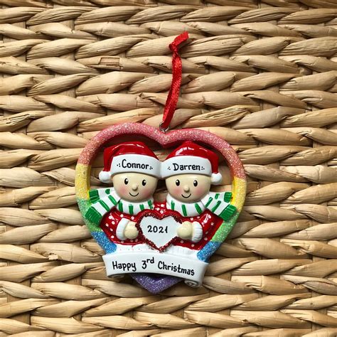 Personalised Christmas Bauble Decoration Same Sex Couple Ornament