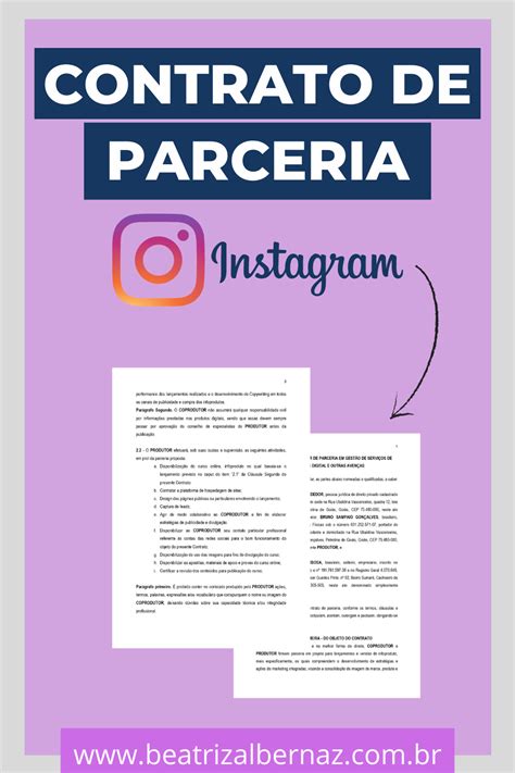 Contrato De Parceria Instagram Em 2021 Dicas De Blog Estratégia De