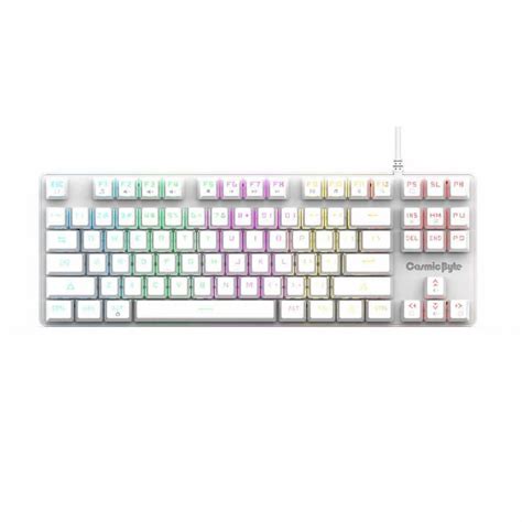 Cosmic Byte Cb Gk 37 Firefly White Mechanical Swappable Red Switches