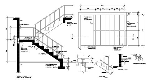 Staircase Design Plan And Section Autocad Drawing Cad Vrogue Co