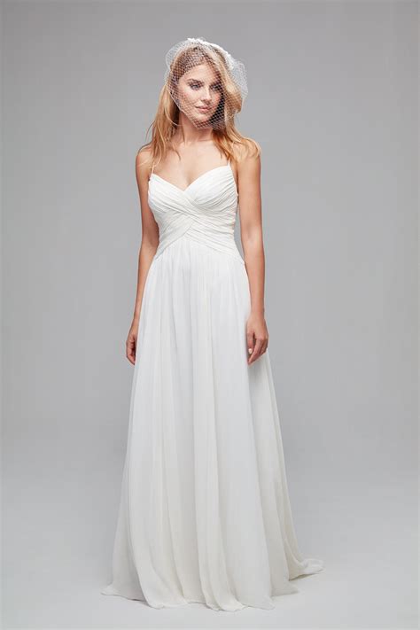 Ruched Bodice Chiffon A Line Wedding Dress Affordable Bridal Gowns Online Wedding Dress