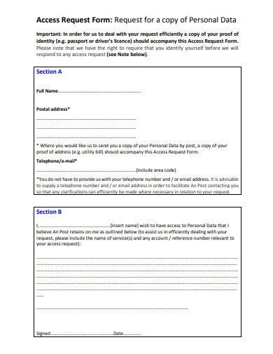 Free 10 Data Access Request Form Templates In Pdf Ms Word