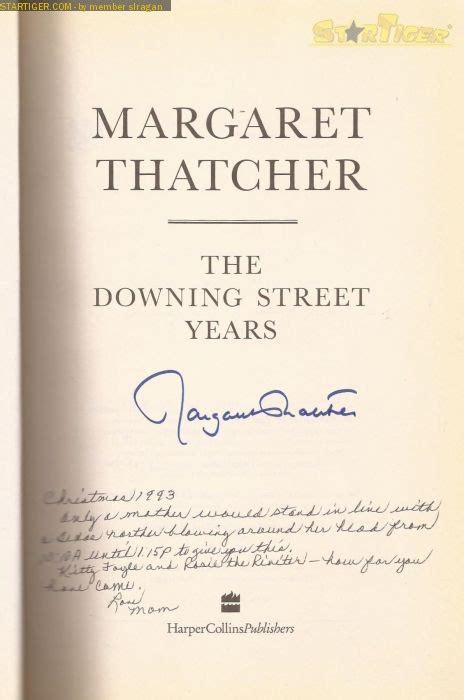 margaret thatcher autograph collection entry at startiger