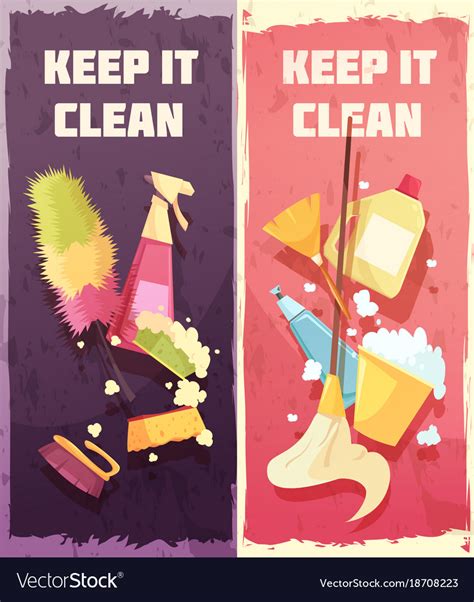 Cleaning Vertical Banners Royalty Free Vector Image