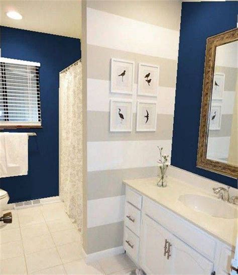 Blue Accent Bathroom Ideas Dark Blue Accent Wall 29 Guest Bathroom