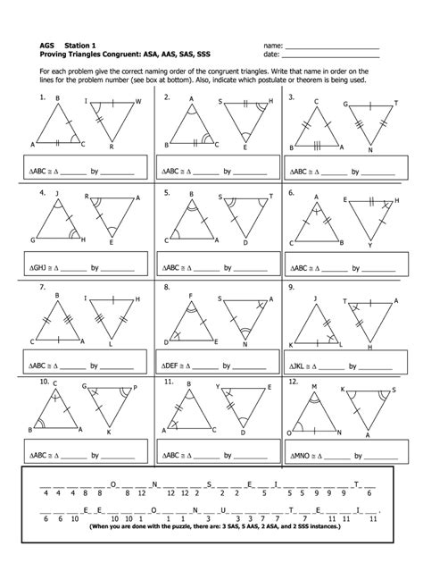 Congruent Triangles Coloring Activity Answer Key Fill Online