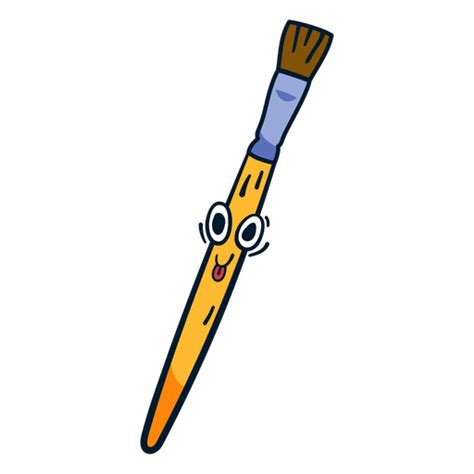 Happy Paint Brush Cartoon Png And Svg Design For T Shirts