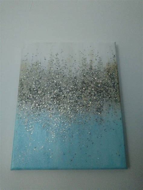 Handmade Abstract Glitter Painting Custom Modern Chic Home Image 4