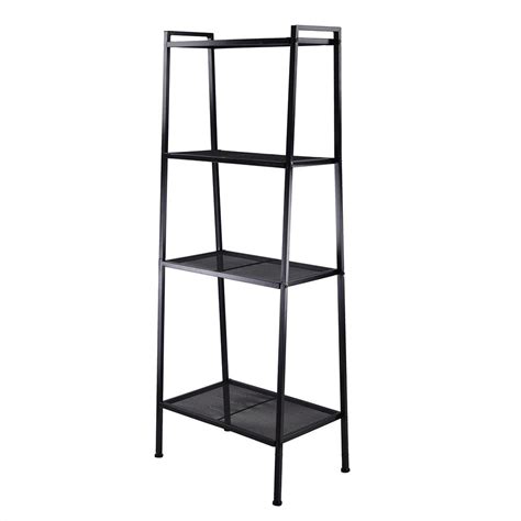 Zimtown 4 Tier Metal Leaning Ladder Shelf Bookcase Bookshelf Storage