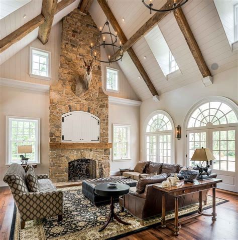 It acts as a supportive structure beside its tangible aesthetic value. vaulted ceiling ideas farmhouse style #ceilingideas # ...