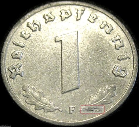 Germany German 1944f Reichspfennig Coin Rare 3rd Reich World War 2 Coin