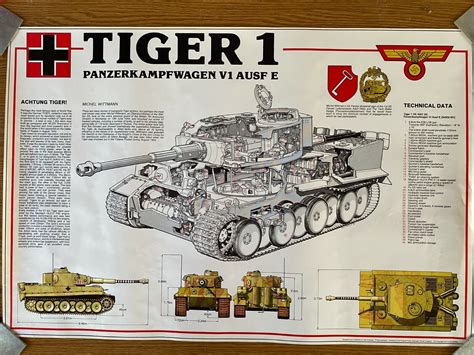 German Wwii Tiger 1 Tank Cutaway Poster Print Ray Hutchins 28x19 Ebay