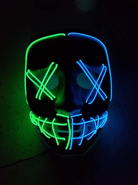 Purge Mask Deluxe Double Color Handmade Halloween Glow Mask Etsy
