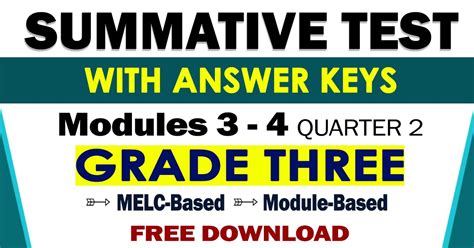 Grade 1 Summative Tests Melc Based Module Based Deped Click 3rd