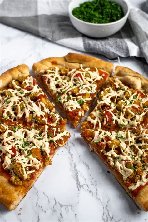 Vegan Chicken Parm Pizza By Plant Power Couple