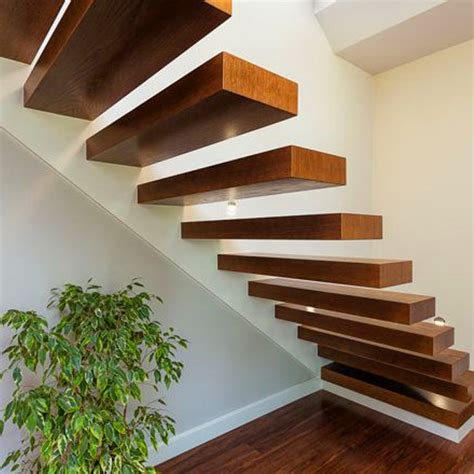 Construction Building Invisible Stringer Timber Stairloft Staircase