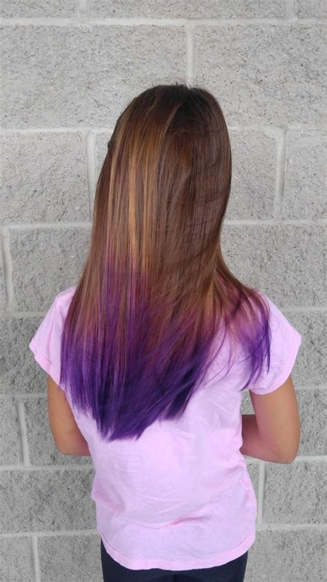 Purple Dip Dye Brown Hair Hairbykatieluttrell Hairbykatieluttrell On