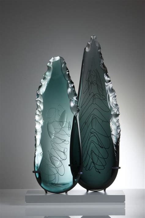 Clovis In Aqua And Jade Glass Art Sculpture Blown Glass Art Glass Art