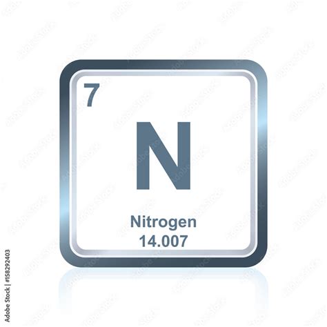 Stockvector Symbol Of Chemical Element Nitrogen As Seen On The Periodic Table Of The Elements