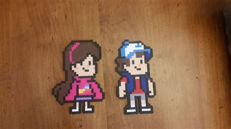 Gravity Falls Mabel And Dipper Pines Perler Sprites By Peppermintpixels Fuse Bead Patterns