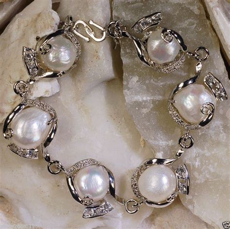 Fashion 10 11mm Black Natural Freshwater Baroque Pearl Bracelet Pearl