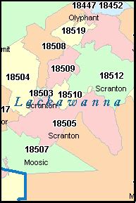 LACKAWANNA County Pennsylvania Digital ZIP Code Map