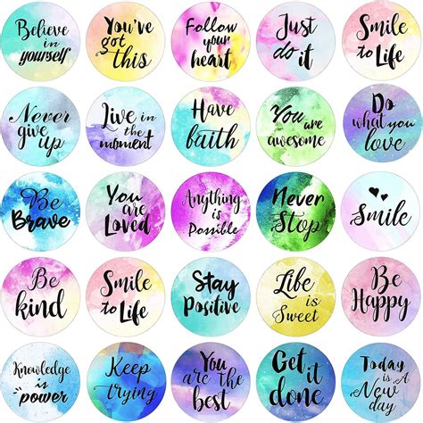 Happy Inspirational And Motivational Printable Sticker Sheet Print At