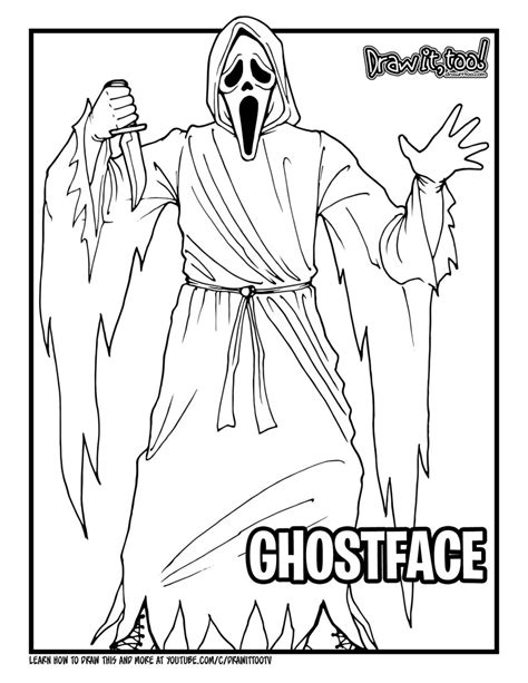Ghostface Coloring Pages Coloring Nation