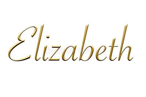 Elizabeth Female Name Gold 3d Icon On White Background Decorative