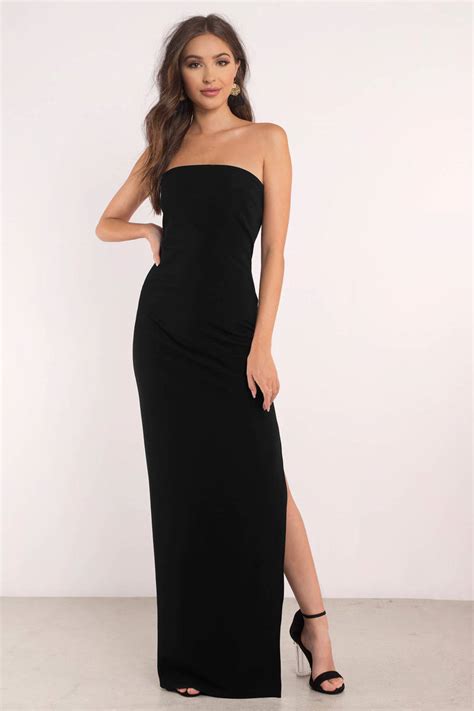 Black Dress Strapless Dress Black Elegant Dress Maxi Dress 72