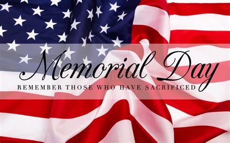 Text Memorial Day On American Flag Background Stock Photo Image Of